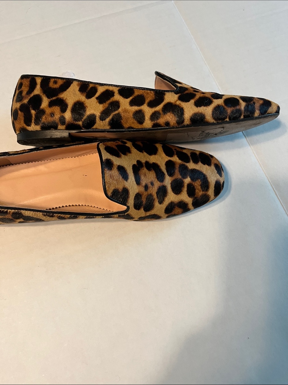 J. Crew Brown & Black Leopard Print Slip-On Loafers in Brown 7-1/2 - Picture 2 of 8